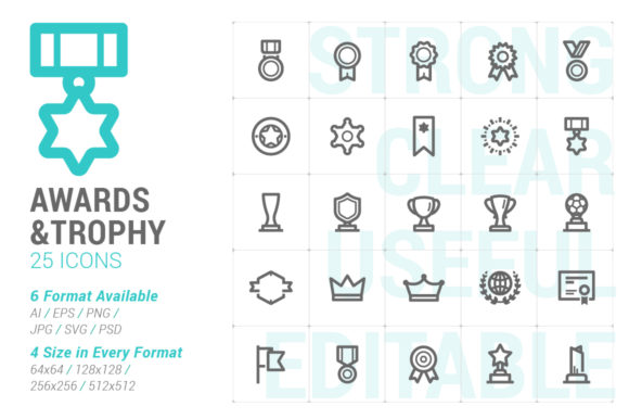 Award Trophy Strong Line Icon