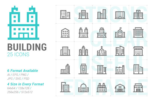 Building Strong Line Icon