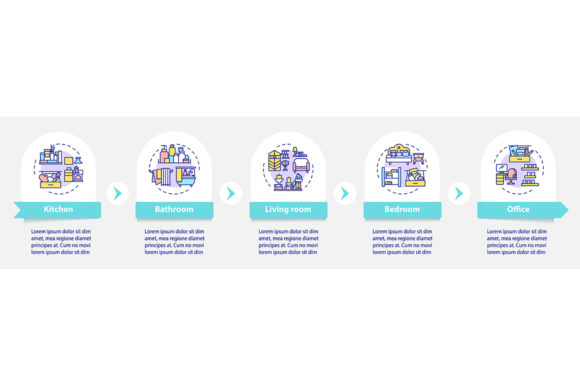 Cleaning in House and Office Infographic Graphics