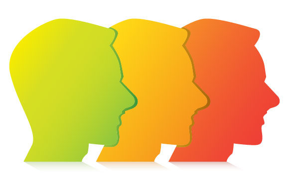 Colorful Human Head Graphics for Infographics