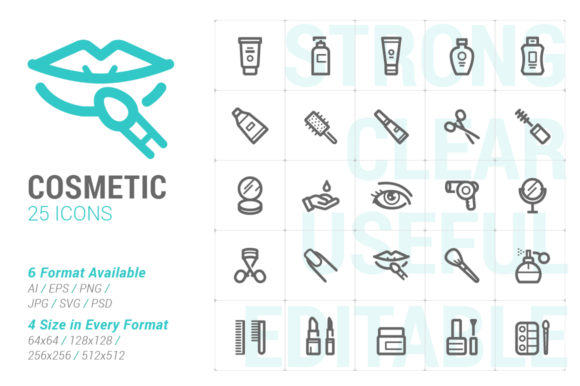 Cosmetic Strong Line Icon: Premium Graphics & Icons