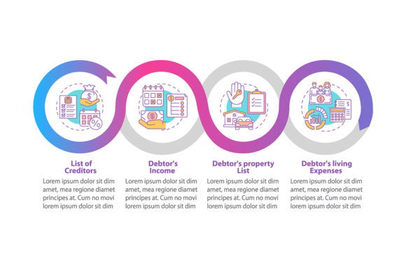 Creditor and Debtor Contract Infographic Graphics