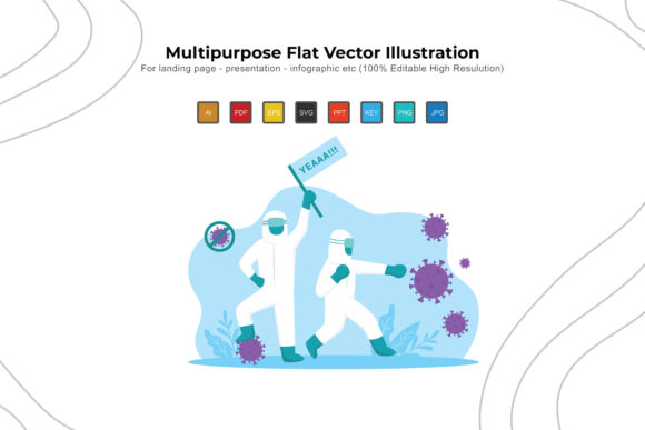 Fight Corona Everytime Flat Illustration: Graphics & Illustrations for Creative Sellers