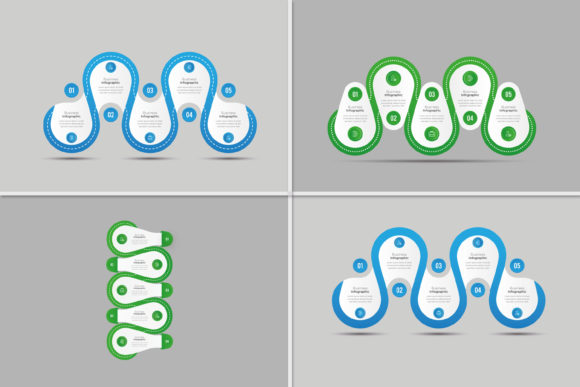 Five Step Business Infographic Graphics