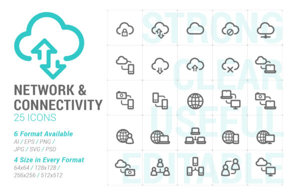 Network Connectivity Strong Line Icon
