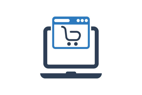 Online Shopping Icon: Clean Graphics & Versatile Icons